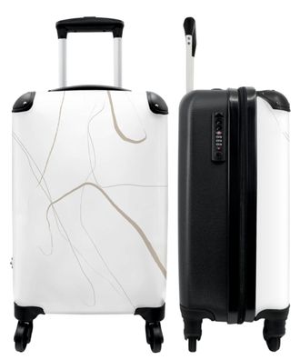 Koffer - Handgepäck - Beige - Weiß - Abstrakt - Gestreift - Trolley - Rollkoffer -