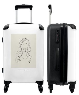 Großer Koffer - 90 Liter - Porträt - Frau - Design - Abstrakt - Zitat - Trolley -