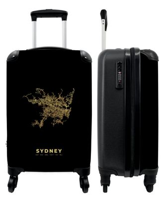 Koffer - Handgepäck - Gold - Karte - Stadtplan - Sydney - Trolley - Rollkoffer -