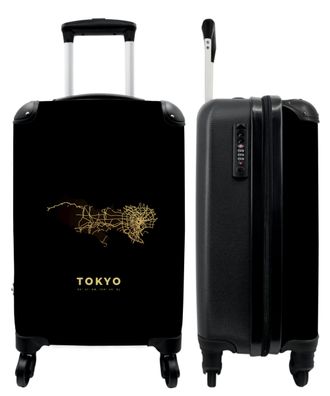 Koffer - Handgepäck - Gold - Tokio - Stadtplan - Karten - Karte - Trolley -
