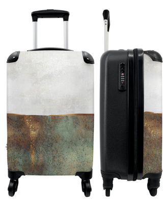 Koffer - Handgepäck - Grün - Weiß - Abstrakt - Kunst - Gold - Trolley - Rollkoffer -
