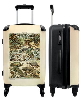 Großer Koffer - 90 Liter - Vintage - Reptilien - Tiere - Illustration - Kunst -