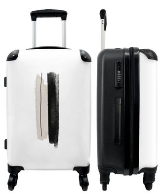Großer Koffer - 90 Liter - Pastell - Weiß - Abstrakt - Linien - Trolley - Reisekoffer