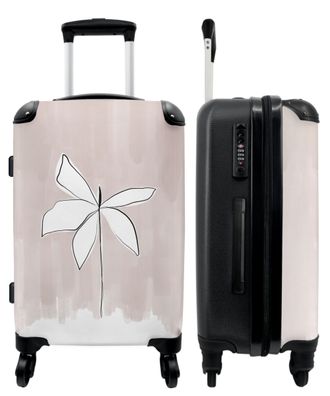 Großer Koffer - 90 Liter - Kunst - Abstrakt - Rosa - Blume - Trolley - Reisekoffer