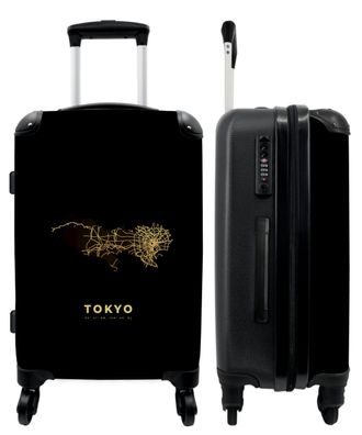 Großer Koffer - 90 Liter - Gold - Tokio - Stadtplan - Karten - Karte - Trolley -