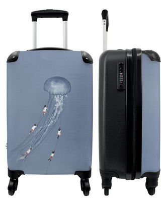 Koffer - Handgepäck - Abstrakt - Design - Qualle - Blau - Trolley - Rollkoffer -
