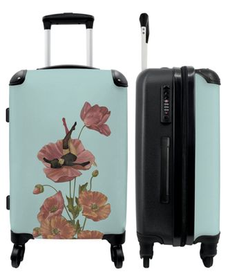 Großer Koffer - 90 Liter - Abstrakt - Blume - Frau - Pastell - Trolley - Reisekoffer
