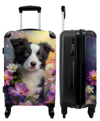 Großer Koffer - 90 Liter - Hund - Blumen - Natur - Welpe - Trolley - Reisekoffer