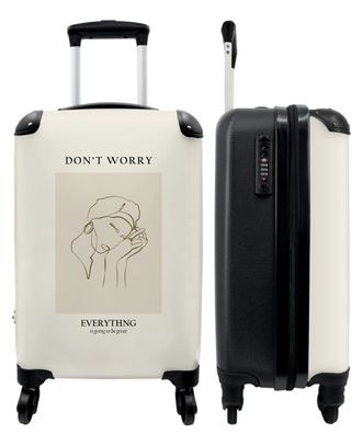 Koffer - Handgepäck - 'Keine Sorge, alles wird gut' - Abstrakt - Beige - Trolley -