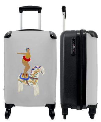 Koffer - Handgepäck - Abstrakt - Frau - Pferd - Grau - Trolley - Rollkoffer - Kleine