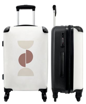 Großer Koffer - 90 Liter - Formen - Beige - Weiß - Abstrakt - Trolley - Reisekoffer