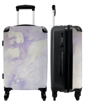 Großer Koffer - 90 Liter - Abstrakt - Farbe - Lila - Weiß - Trolley - Reisekoffer