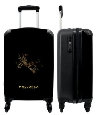 Koffer - Handgepäck - Mallorca - Karte - Gold - Karten - Trolley - Rollkoffer -