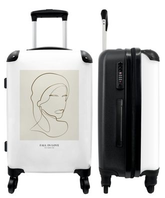 Großer Koffer - 90 Liter - Abstrakt - Linien - Frau - 'Verliebe dich zuerst in dich