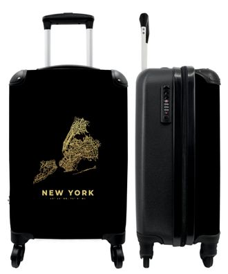 Koffer - Handgepäck - New York - Gold - Stadtplan - Karten - Trolley - Rollkoffer -