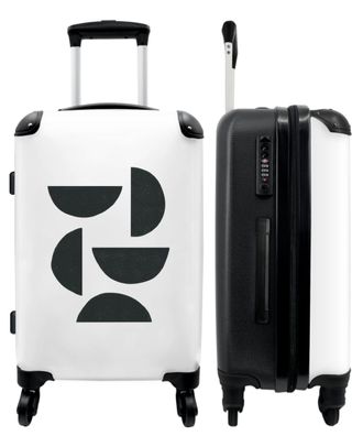 Großer Koffer - 90 Liter - Schwarz - Weiß - Abstrakt - Kunst - Trolley - Reisekoffer