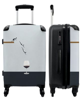 Großer Koffer - 90 Liter - Abstrakt - Tauchen - Weinglas - Männer - Trolley -