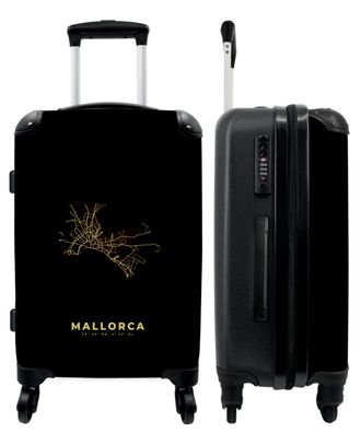 Großer Koffer - 90 Liter - Mallorca - Karte - Gold - Karten - Trolley - Reisekoffer