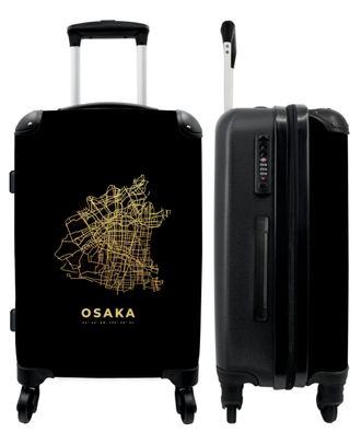 Großer Koffer - 90 Liter - Osaka - Gold - Stadtplan - Trolley - Reisekoffer
