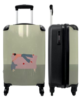 Koffer - Handgepäck - Design - Abstrakt - Pastell - Frau - Trolley - Rollkoffer -