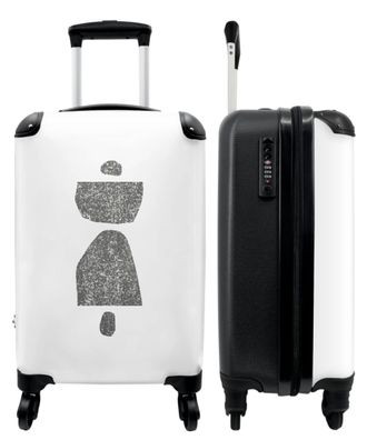 Koffer - Handgepäck - Grau - Weiß - Kunst - Abstrakt - Trolley - Rollkoffer - Kleine