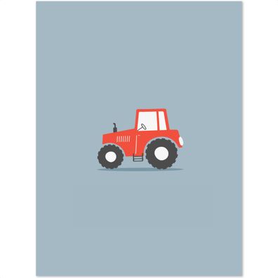 Großer Koffer - 90 Liter - Bauernhof - Traktor - Fahrzeuge - Rot - Jungen - Trolley -