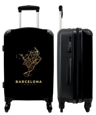 Großer Koffer - 90 Liter - Stadtplan - Karten - Gold - Karte - Barcelona - Trolley -