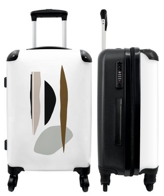 Großer Koffer - 90 Liter - Streifen - Weiß - Abstrakt - Kunst - Trolley - Reisekoffer