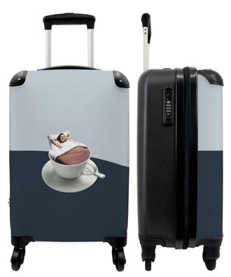 Koffer - Handgepäck - Abstrakt - Frau - Design - Pastell - Trolley - Rollkoffer -