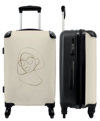 Großer Koffer - 90 Liter - Porträt - Pastell - Frau - Entwurf - Trolley - Reisekoffer