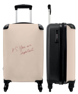 Koffer - Handgepäck - Zitat - Pastell - Design - P.S. Du bist wichtig. - Trolley -
