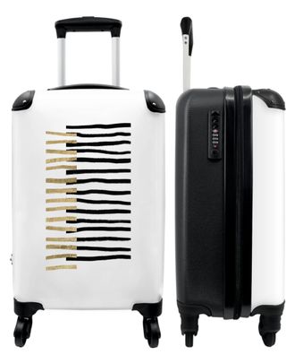 Koffer - Handgepäck - Schwarz - Gold - Abstrakt - Weiß - Trolley - Rollkoffer -