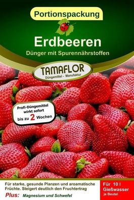 Erdbeerdünger Erdbeerendünger Dünger Erdbeeren 5 Portionsbeutel für 50l