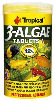 Tropical 3-Algae Tablets A - Hafttabletten für pflanzenfressende Fische 250ml