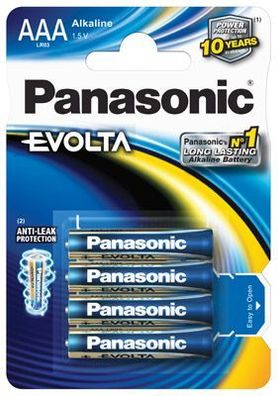 Panasonic - EVOLTA - LR03 / Micro AAA / MN2400 - 1,5 Volt Alkaline - 4er Blister