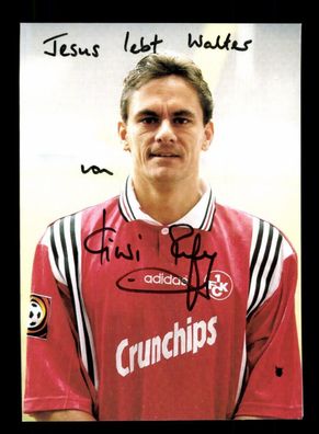 Kiwi Rufer Autogrammkarte 1 FC Kaiserslautern 1996-97 Original Signiert