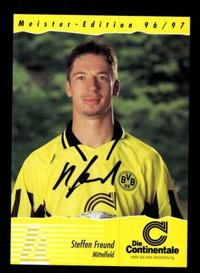 Steffen Freund Autogrammkarte Borussia Dortmund 1996-97 Original Signiert