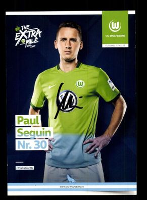 Paul Seguin Autogrammkarte VFL Wolfsburg 2016-17 Original Signiert