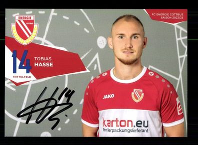 Tobias Hasse Autogrammkarte Engergie Cottbus 2022-23 Original Signiert