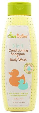 Olive Babies 3 in 1 Conditioning Shampoo & Body Wash 414ml