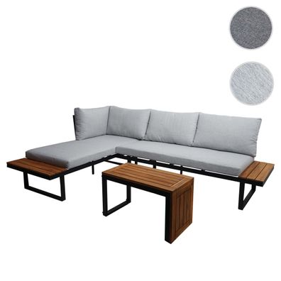 Garten Garnitur HWC-L27, Garnitur Lounge-Set, Spun Poly Akazie Holz MVG-zertifiziert