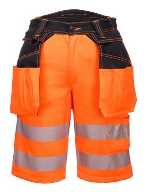 Portwest PW343 Warnschutz Shorts mit Holstertaschen Arbeitshose
