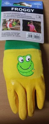 Kinderhandschuh " Froggy " Baumwolle mit Latex-Beschichtung Handschuh für Kinder