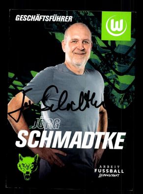 Jörg Schmadtke Autogrammkarte VFL Wolfsburg 2021-22 Original Signiert