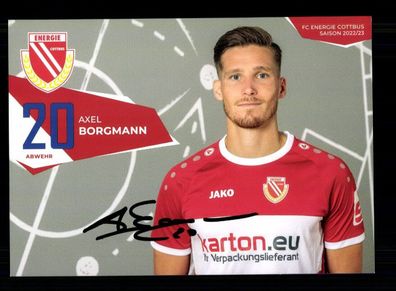 Axel Borgmann Autogrammkarte Engergie Cottbus 2022-23 Original Signiert