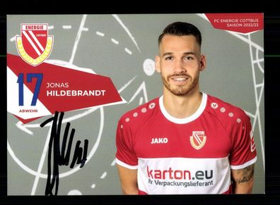 Jonas Hildebrandt Autogrammkarte Engergie Cottbus 2022-23 Original Signiert