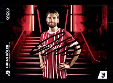 Lucas Höler Autogrammkarte SC Freiburg 2022-23 Original Signiert