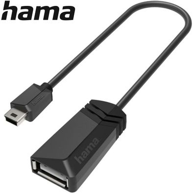 Hama Mini USB auf USB-A 2.0 480 Mbps OTG Adapter Kabel High End Maus Tastatur