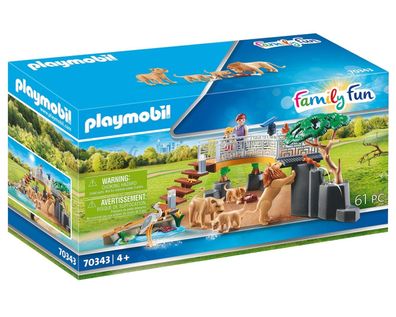 Playmobil Family Fun 70343 Löwen im Freigehege Tierpark Tiere Zoo Familie Löwe