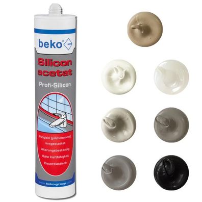 BEKO Acetat Silikon Sanitär Bausilicon (alle Farben) Dichtmasse 310ml